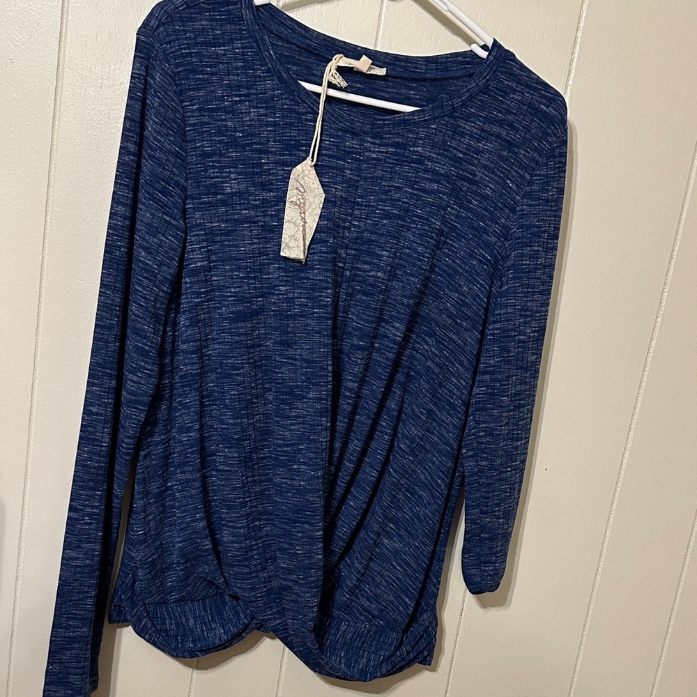 Mystree Heathered Blue Long Sleeve Tee